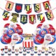 thumbnail image 1 of Decoraciones para fiestas temáticas del Día de la Independencia de EE. UU., globos con banderas, adornos para pasteles y decoraciones para el Día Nacional, 1 of 5
