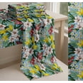thumbnail image 6 of Soimoi Blue Cotton Cambric Fabric Leaves & Lily Floral Printed Craft Fabric by the Yard 42 Inch Wide, 6 of 7