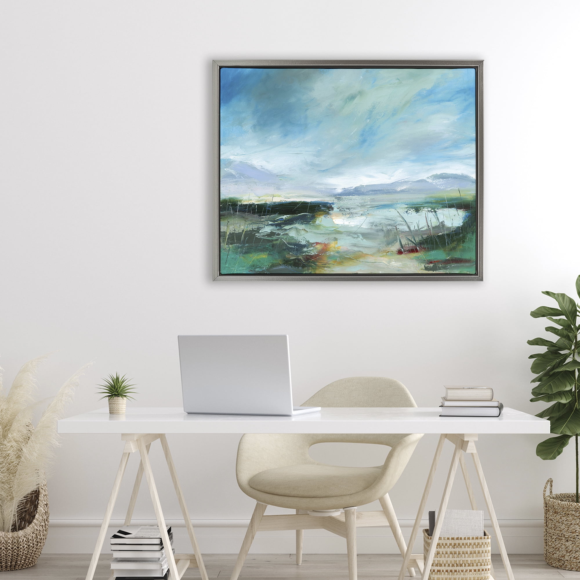 Stupell Industries Days By The Loch Gray Framed Floater Canvas Wall Art, design by Lesley Birch