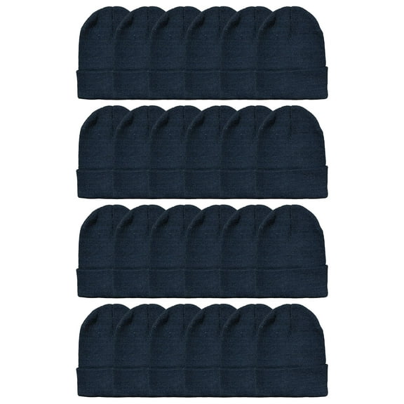 Yacht & Smith Black Beanie Winter Hats in Bulk for Unisex Adults, Wholesale Value for Donations