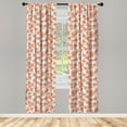 thumbnail image 3 of Ambesonne Coral Curtains, Romantic Poppy Flowers, Pair of 28"x84", Coral Pale Blue Yellow, 3 of 5