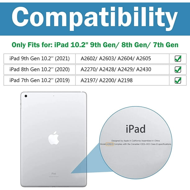 iPad 10.2 2021 iPad 9e génération/ 2020 iPad 8e génération/ 2019