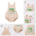 thumbnail image 4 of IBTOM CASTLE Infant Toddler Baby Boys Boho 1st Birthday Outfit Backless Overalls Romper for Cake Smash Photo Shoot 6-12 Months Khaki Animals, 4 of 8