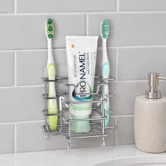 JKXTDKS Silver Stainless Steel Wall-Mounted Toothbrush Holders