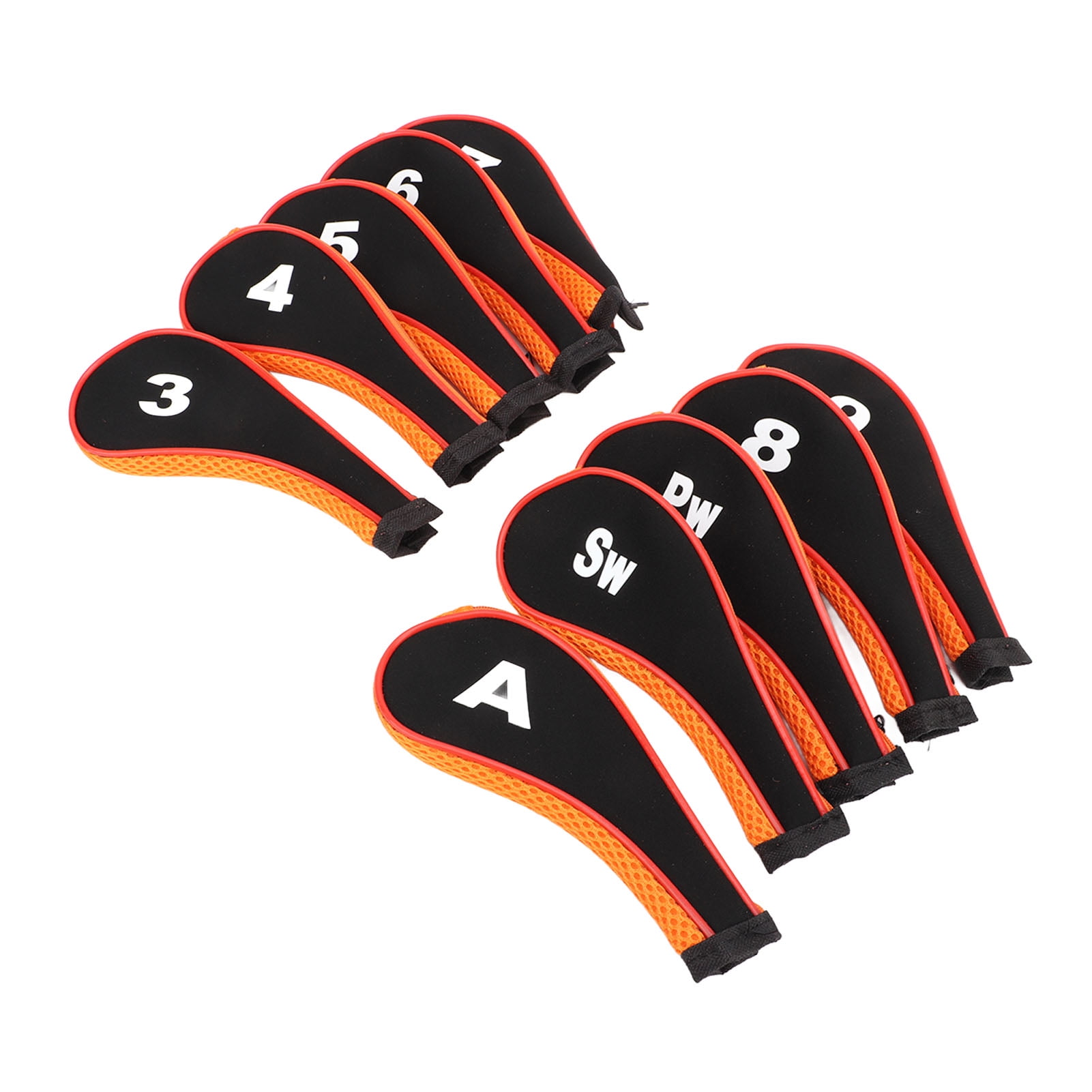 Club Headcovers, Iron Head Cover Set 10 Pcs Printed Numbers Zipper For
