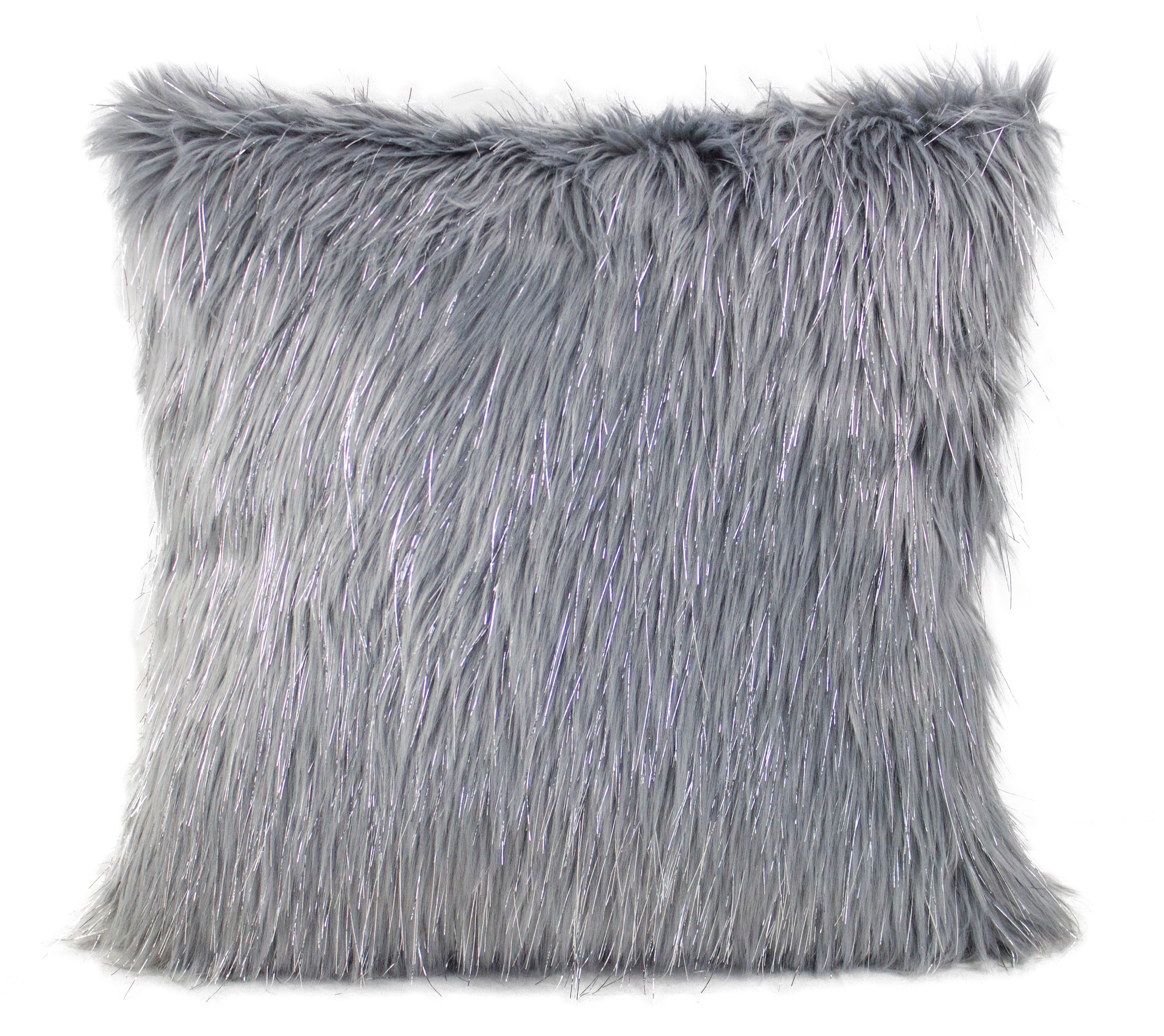 Holiday Christmas Decorative Exquisite Faux Fur with Silver Lurex
