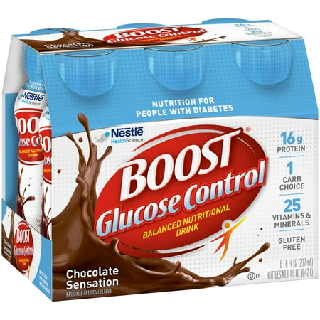 BOOST GLUCOSE CONTROL Nutritional Drink, Chocolate Sensation, 8 fl oz Bottle,6 Pack