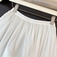 thumbnail image 6 of Arlun Maxi Skirts for Women Elastic High Waisted A Line Long Layered Tutu Mesh Ruffles Tiered Flowy Elegant Skirt for Spring and Summer White One Size, 6 of 8