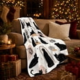 thumbnail image 3 of Black Cats Moons Whimsical, Playful Pet Portrait Pattern, Warm Flannel Blanket for Living Room and Reading Nook, Cat Lovers Friendship Gift, Pet Lover Home Decor, 3 of 9