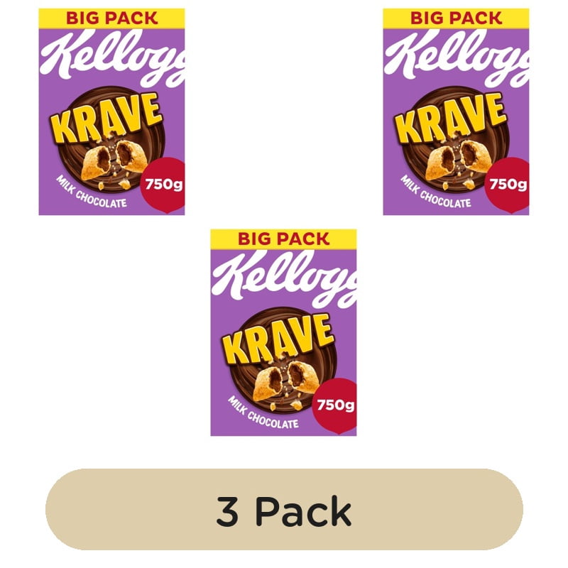 Krave Milk Chocolate Breakfast Cereal 750g, British Import (Pack of 3)