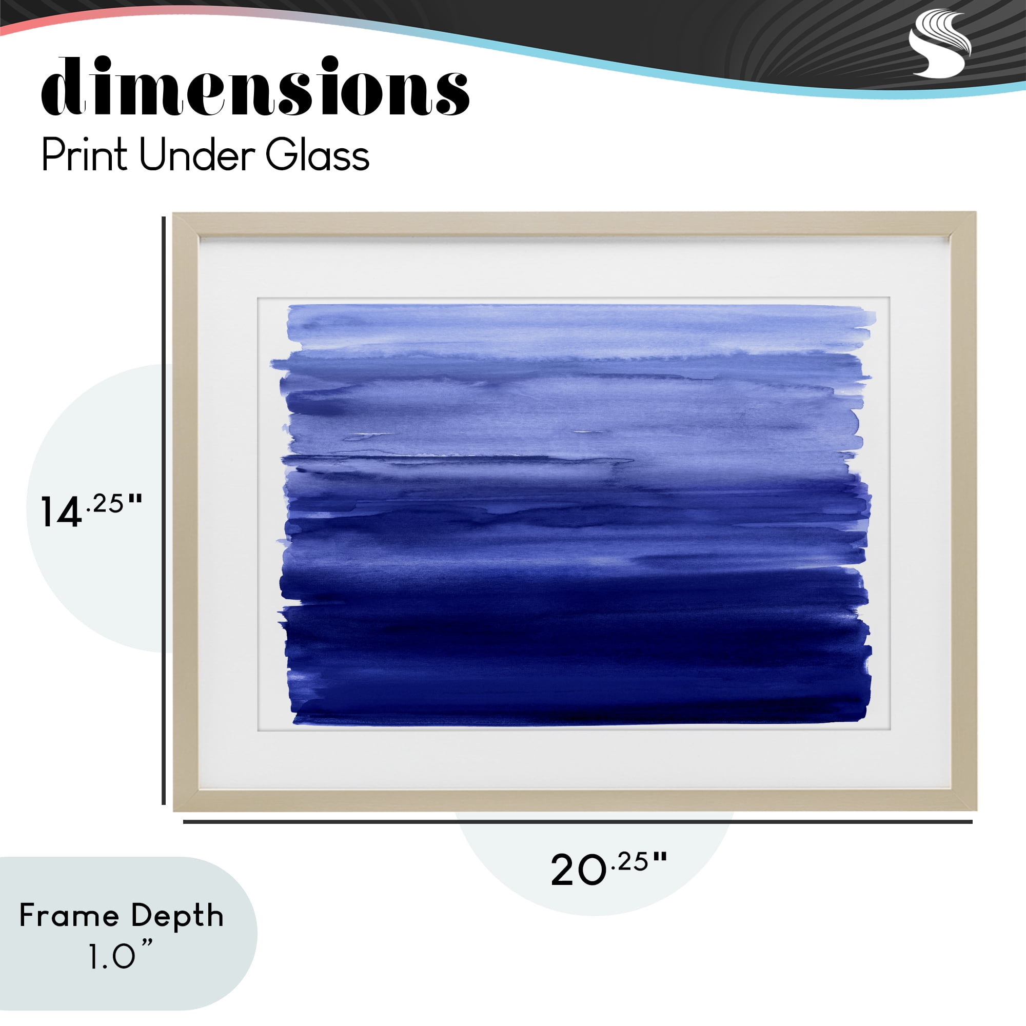 Stupell Industries Oceanic Ombre Blue Birch Framed Print Under Glass, design by Allie Corbin