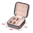 thumbnail image 4 of Pequeño Organizador de Joyas Perfecl Caja de Soporte de Compartimento Cuero Impermeable 10x10x5CM Negro, 4 of 4