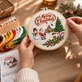 thumbnail image 4 of Christmas Beginners Embroidery Kit for adults , DIY Cross Stitch Set with Pre-Printed Fabric Hoop Floss Needles, christmas crafts, D, 4 of 4