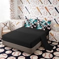 thumbnail image 4 of Erosebridal Teal Black Baseball Twin Bedding Sets, Sport Bedding Comforter Set for Boys and Girls, Black Reversible 7-Piece, 4 of 6