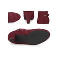 thumbnail image 2 of BLISSFUL STEP Round Toe Side Zip Platform Chunky Heel Ankle Boots for Women Burgundy 9.5, 2 of 6