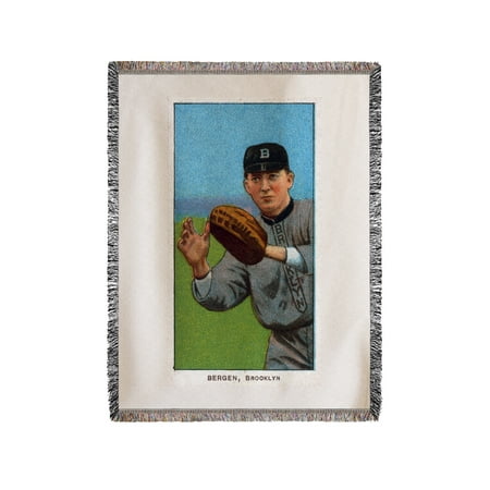 Dover Blanket - Brooklyn Dodgers - Bill Bergen - Baseball Card (60x80 Woven Chenille Yarn Blanket)
