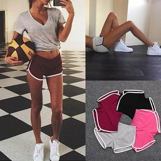 Canis Summer Pants Women Sports Shorts Gym Workout Waistband Skinny