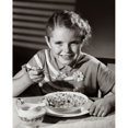 thumbnail image 2 of Portrait of a girl having breakfast Poster Print (18 x 24), 2 of 4