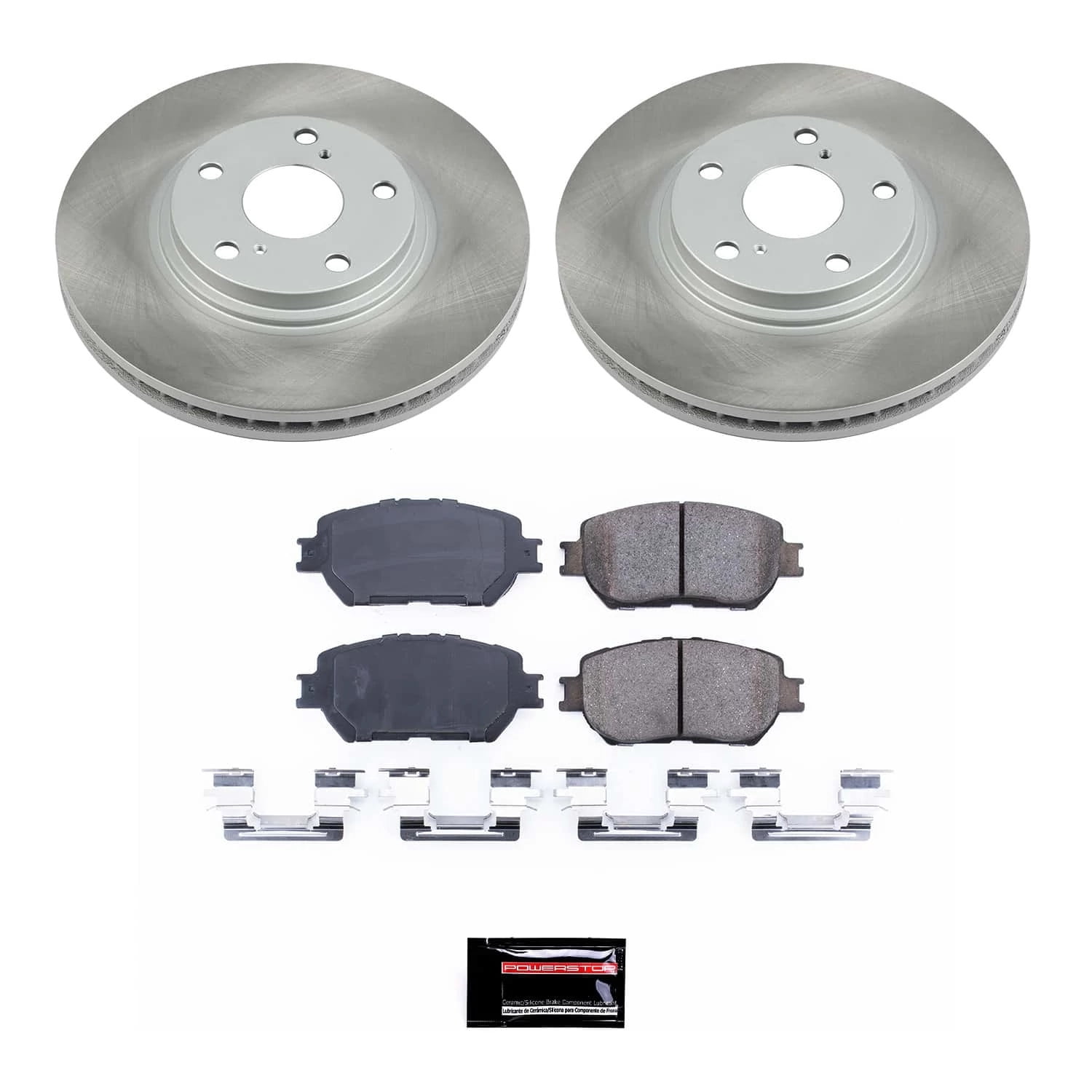 PowerStop Front Semi-Coated Rotor and Low-Dust Ceramic Brake Pad Kit SC1143