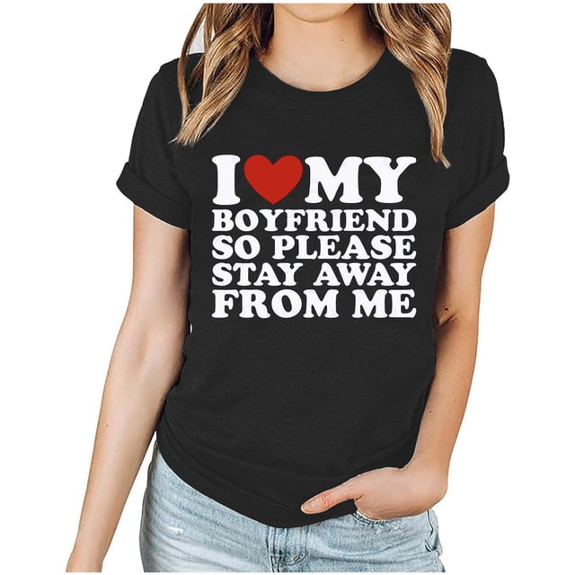 TIMIFIS T-Shirts de la Saint-Valentin pour Femmes, Manches Courtes, Col Rond, Mode, Imprimé Cœur d'Amour
