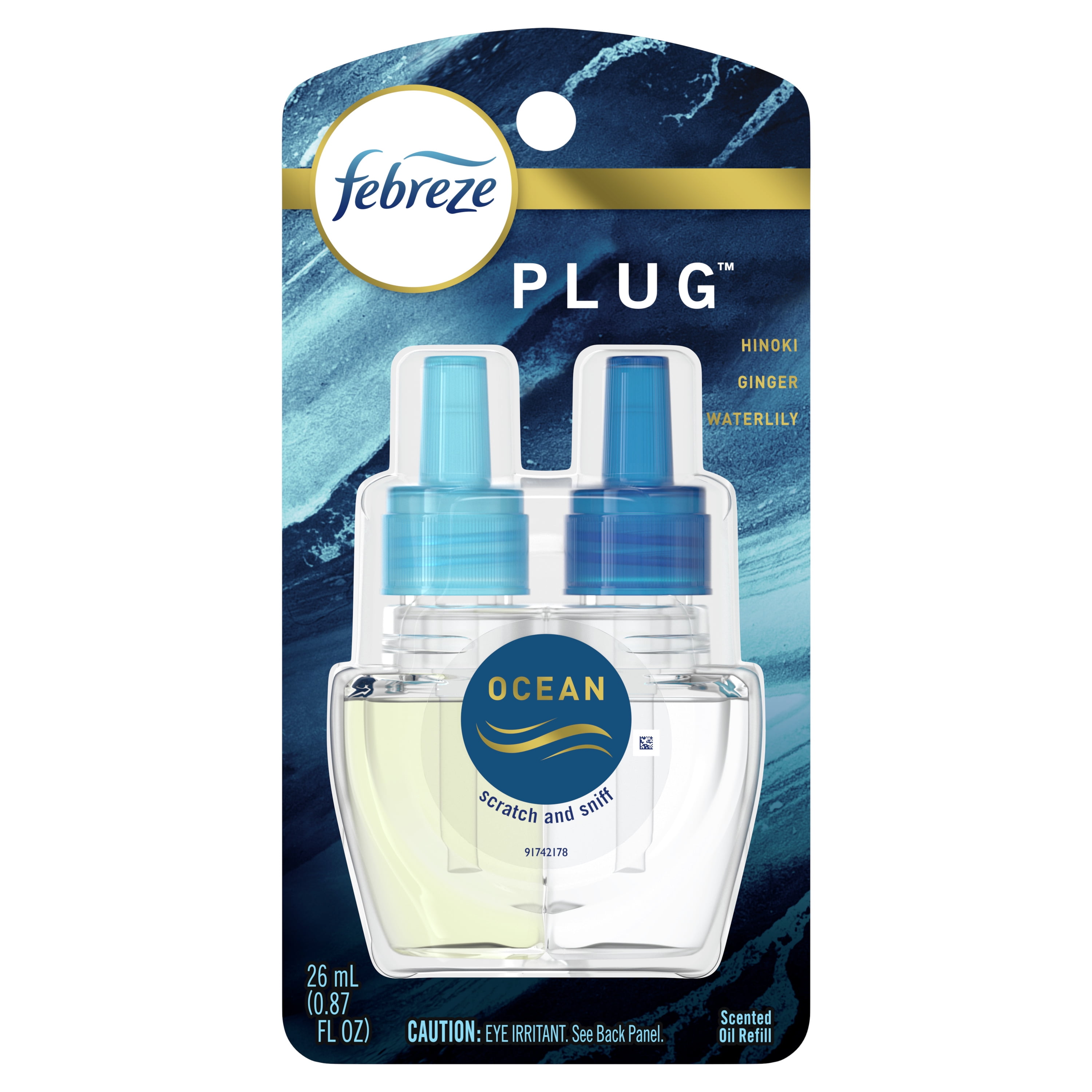 Febreze Origins Fade Defy PLUG Air Freshener & Odor Eliminator, Ocean