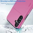 thumbnail image 6 of FIEWESEY for Samsung Galaxy S24 S24 Plus S24 Ultra Case , Dual Layer Protective Shockproof Pocket Credit Card License Rugged Sturdy Shell Slide Wallet Phone Case for Samsung Galaxy S24 Plus, Pink, 6 of 6