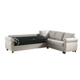 thumbnail image 6 of Sleeper Sofa, 2 in 1 Pull Out Couch Bed, 6 Seater Sofa Bed, L Shaped Sleeper Sectional Sofa Couch, Riveted Sofa,104" Large Combined Sofa Bed in Living Room (Beige), 6 of 12