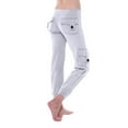 thumbnail image 4 of Idoravan Cargo Pants for Women Clearance Women Workout Out Leggings Stretch Waist Button Pocket Yoga Gym Cropped Trousers White XXXL, 4 of 9