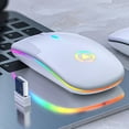 thumbnail image 3 of Wisewang Portable Wireless Silent Computer Mouse Rechargeable Mouse PC Laptop Accessories white 1Set, 3 of 6