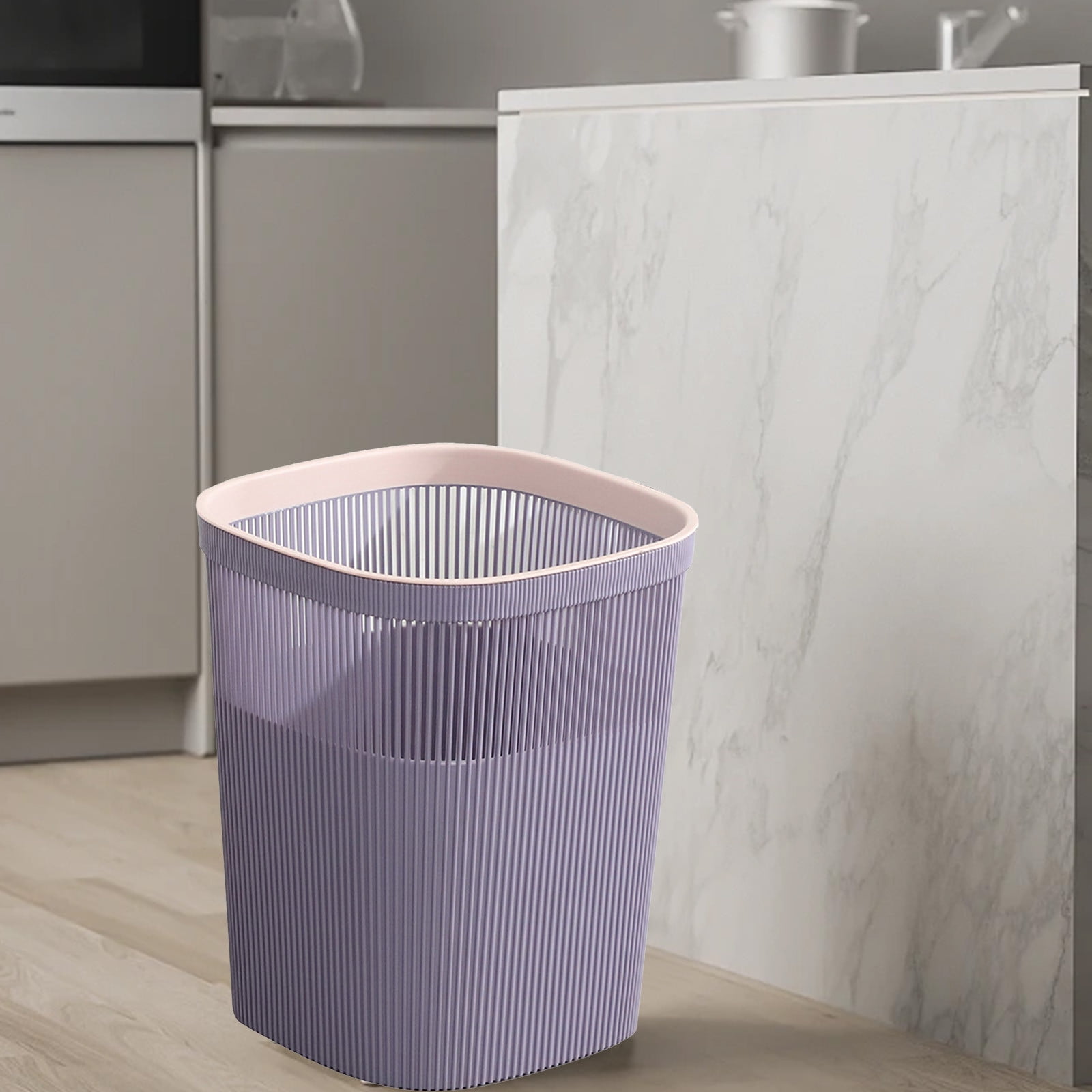 Qholemyo Contactless Thickened Large Capacity Trash Can Bathroom Living Room Kitchen Trash Can Indoor Garbage Can