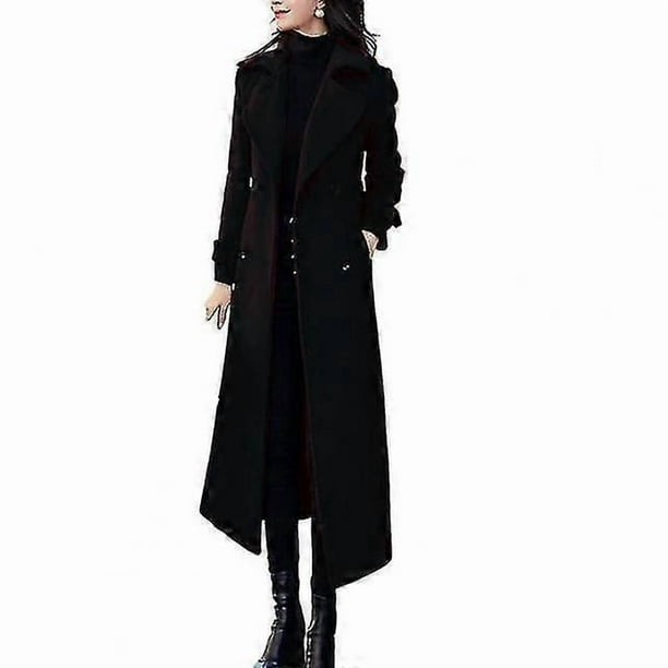 Thermal Winter Overcoat Women Business Mid-calf Length Jacket Formal Wool Blends Double-breasted Coat Thick/yy