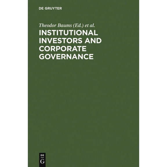 Institutional Investors and Corporate Governance, (Hardcover)