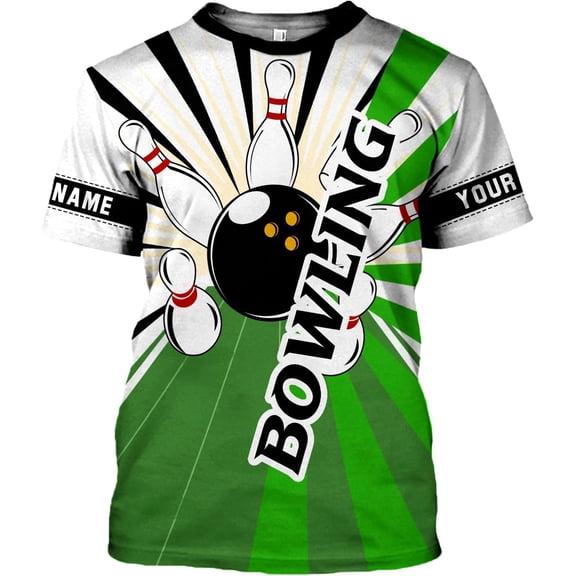 Custom Bowling Shirts, Personalized Name Bowling Shirts Unisex, Bowling Jerseys for Men & Women, Team Bowling Shirt Gift (Green, XL)