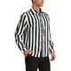 thumbnail image 4 of Camisa Casual de Manga Larga de Rayas Verticales para Hombre Inspire Chic, Ajuste Regular, Color Negro y Blanco, 4 of 7