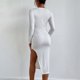 thumbnail image 5 of Dinheiro Vestido tipo suéter para mujer, vestido ajustado con elasticidad, suéter ajustado, vestidos ajustados de punto, m, 5 of 6