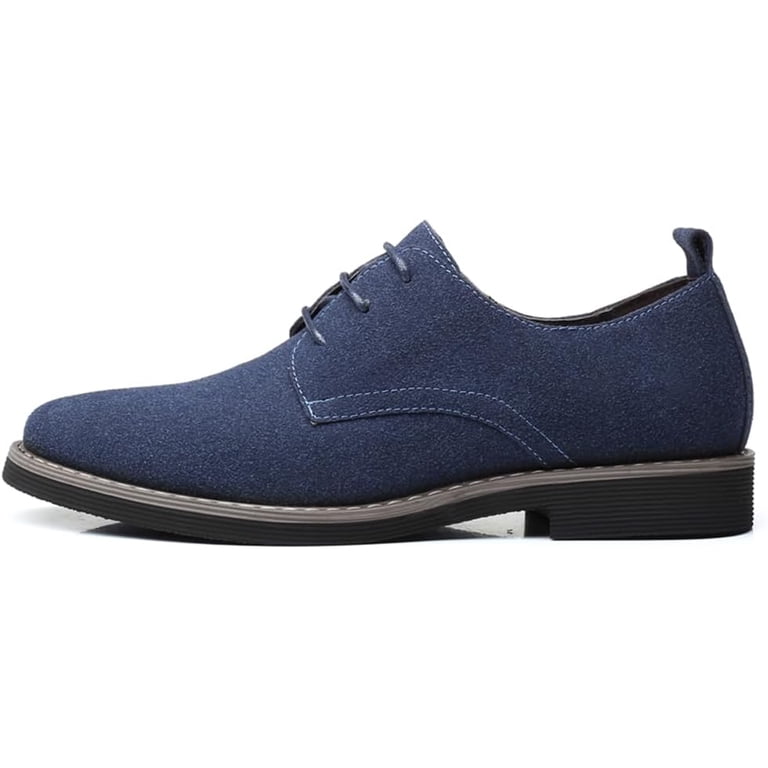 Men\'s Navy Suede Derby Shoes - Classic Lace-Up Mens Suede Shoes Dress Shoes Classic Oxfords Business Casual  main image 4