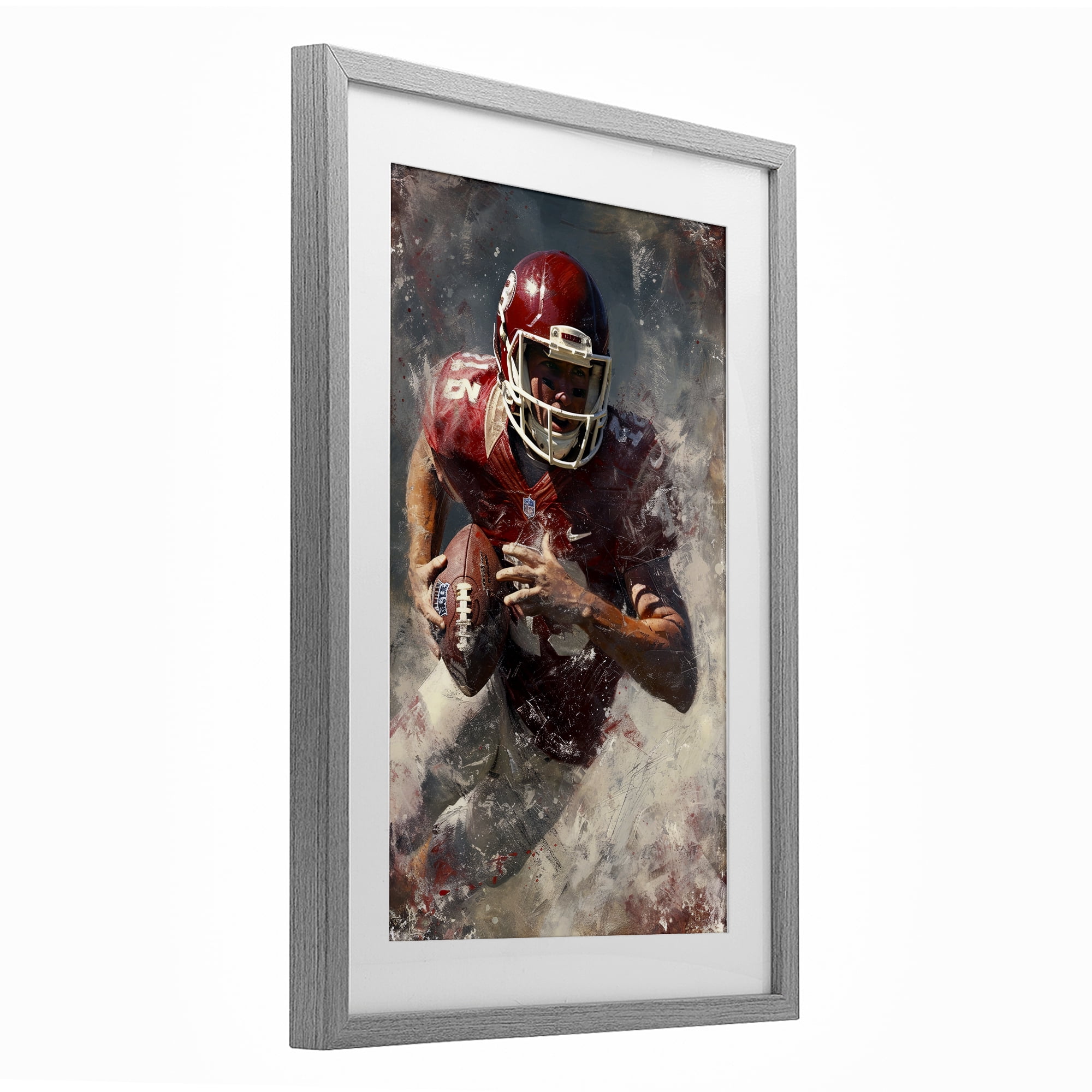 Stupell Industries Eye On The End Zone Gray Framed Print Under Glass, design by Ray Powers