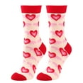 thumbnail image 2 of Non-Slip Grip Socks Funny Socks Crew Socks Comfortable Soft Cotton Casual Socks with Cute Patterns for Men Women Socks Autumn Winter Valentines Heart Weaving Plush Warm Coral Plush Home Socks, 2 of 4