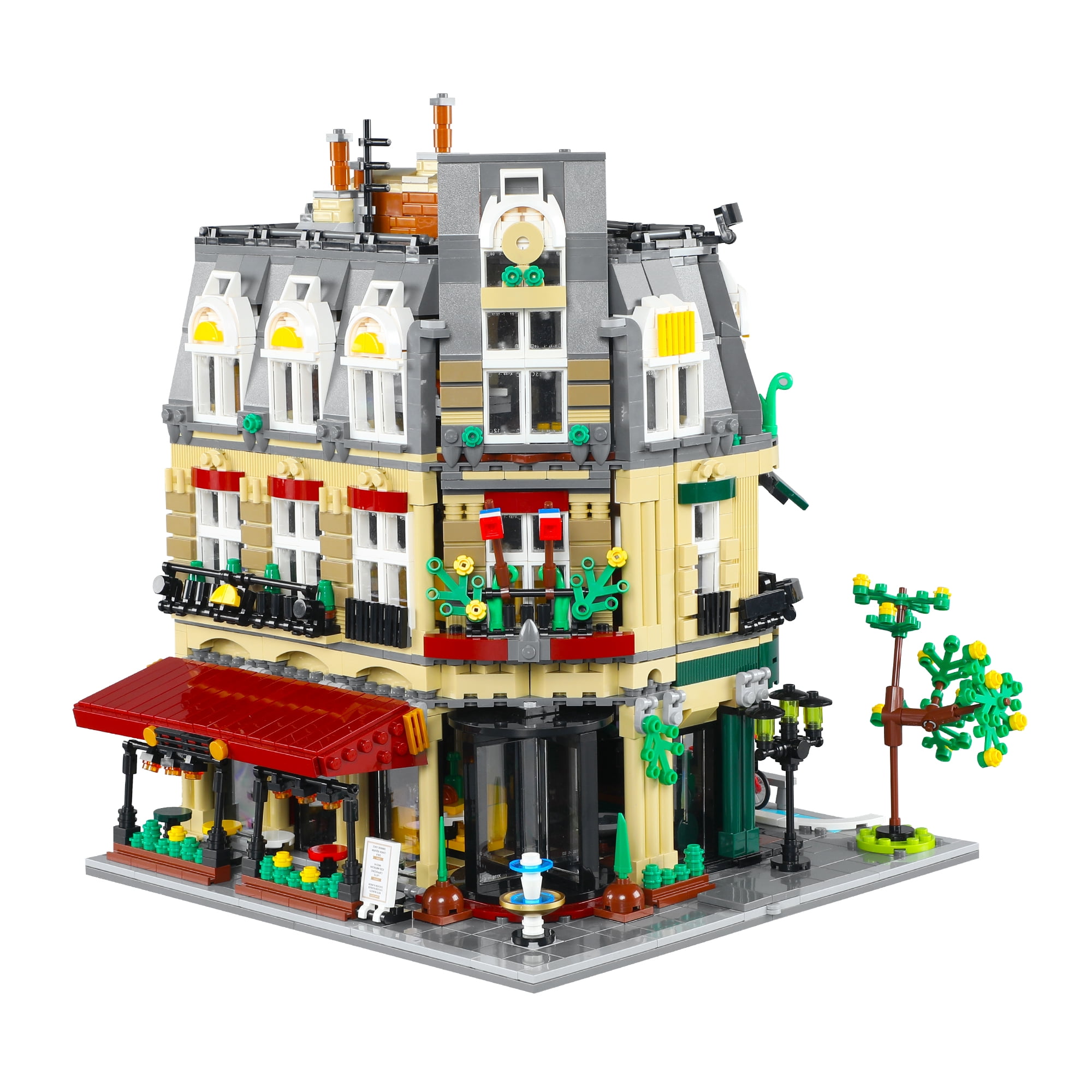 CaDA Paris Restaurant Building Set -Large-Scale Architectural Model with Lush Streetscape, Two-in-One Design, Versatile Building Options, Artistic Collectible, and Educational Benefits