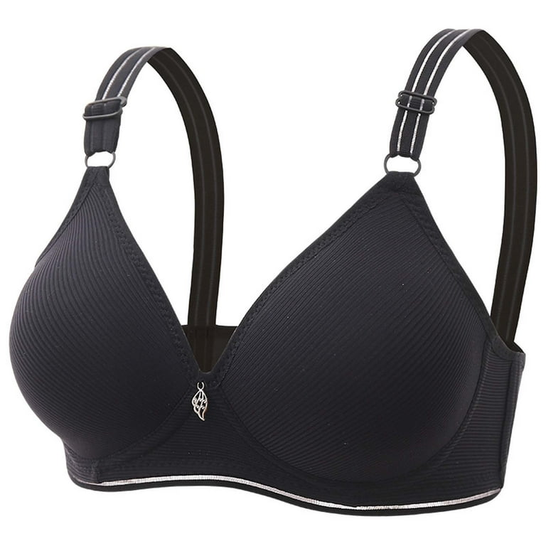 QUYUON Clearance Women Bras Plus Size Fashion Plus Size Wire Free  Comfortable Push Up Hollow Out Bra Underwear Sports Bras for Women B-36  Black 40/90B