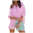 thumbnail image 1 of Moda mujer Casual sólido manga larga Turndown Tops ropa de dormir pantalones cortos conjuntos Wmkox8yi bvn4031, 1 of 7