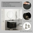 thumbnail image 2 of Censi 24 inch Wall-Mounted Bathroom Vanity with Sink Combo, Glossy Black Double Door Cabinet, Soft Close Hinges, Ceramic Basin & Gold Handle, Space-Saving for Small Bathroom​, 2 of 7