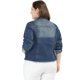 thumbnail image 5 of ChaqueDe MezclilDeshilachaCon Frente Lavado Clásico PaMujer De TalGrande Azul 4X, 5 of 6