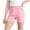 E215-Pink, variant on hengsof Lace Trim Solid Color Bike Shorts for Girls, Length Thin Leggings, Safety Shorts for Dress Wear in Summer Season, Size 4-13 Years