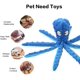 thumbnail image 5 of juguetes de pulpo chirriantes azules y naranjas para perros, juguetes de peluche para la dentición de cachorros y perros, juguetes interactivos duraderos para masticar para perros pequeños y medianos., 5 of 5