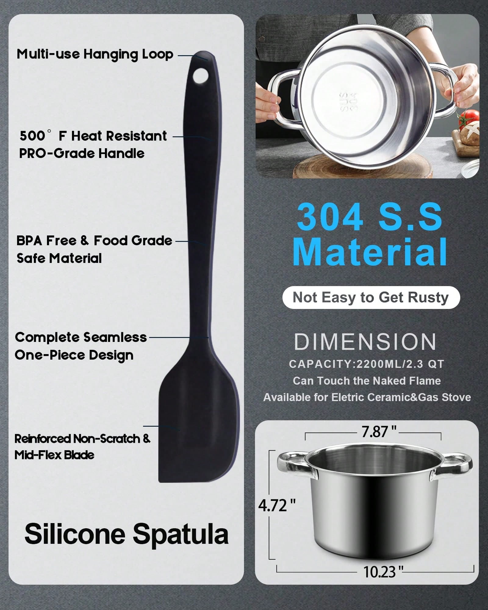 3pcs 1 Set Double Boiler Pot Set 1200ml Wax Melting Pot With 2800ml Stainless Steel Pot With Silicone Spatula Candle Wicks For Candle Making