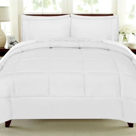 Luxury 7 Piece Bed In A Bag Down Alternative Comforter And Sheet Set - White -