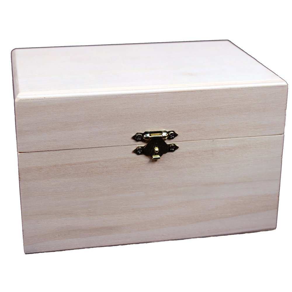 Creative Hobbies Ready to Decorate Wooden Recipe Box with Hinged Lid