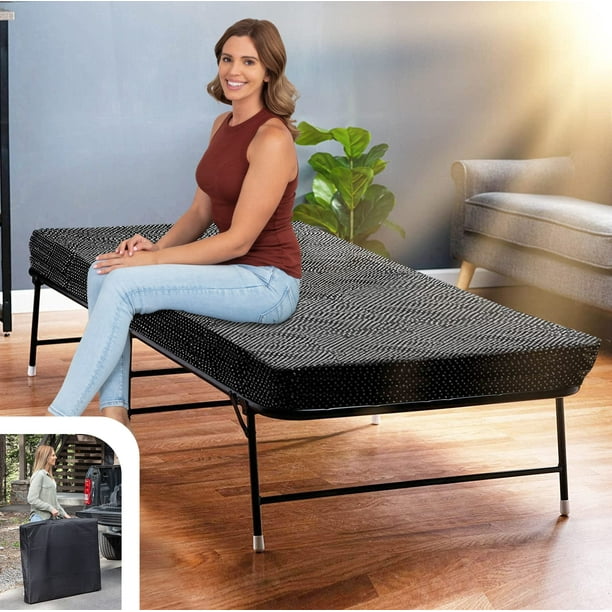 LiteBed™ Folding Bed with Memory Foam Mattress Portable Twin Fold Up Bed with Carrying Bag