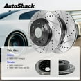 thumbnail image 3 of AutoShack Front & Rear Drilled & Slotted Brake Rotors | Replacement for 1990-2001 Acura Integra 1992-1995 1999 2000 Honda Civic 1994-1997 Civic del Sol FWD | E-Coated | 4-PC Set | ShadowGuard, 3 of 5